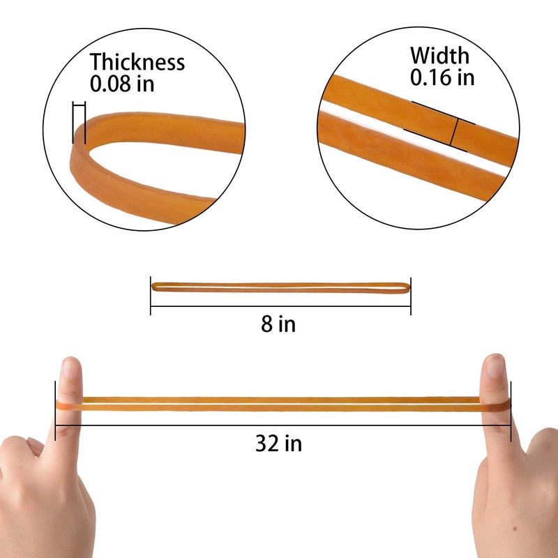 ZZJMCH 120 Pack Large Rubber Bands, Heavy Duty Trash Can Band, Strong Elastic Bands for School Home Office Supplies, Garbage Cans, File Folders, (8 x 0.16 Inch) - Image 2